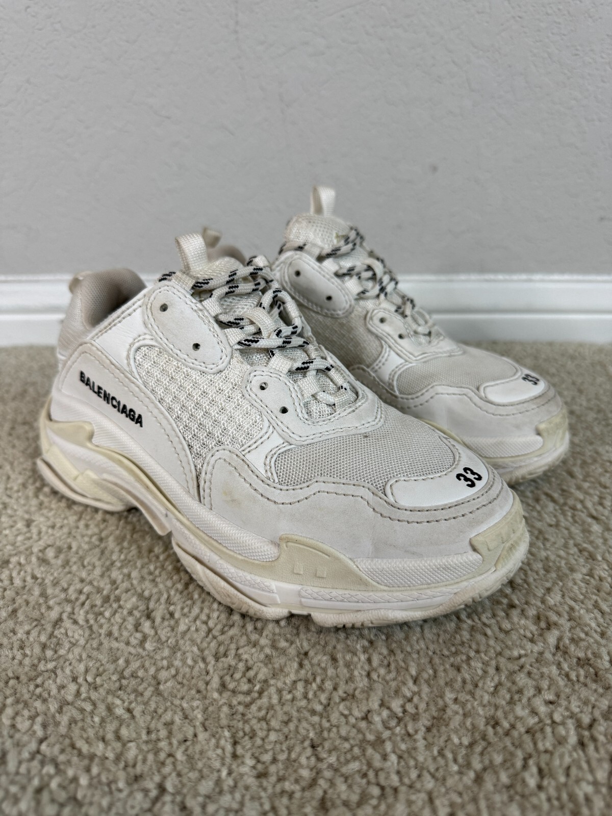 靴 BALENCIAGA triple s Size 9 - Balenciaga Triple S Triple Men's Black Shiny