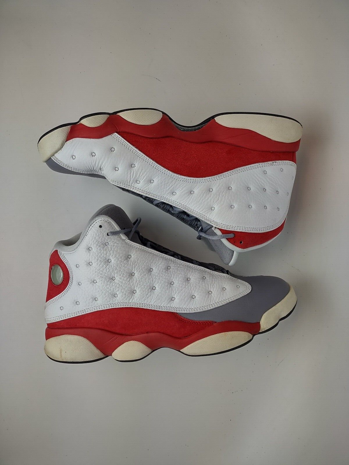 

Nike Air Jordan 13 XIII Retro Grey Toe White Black True Red 414571-126 Мужские 11, Белый, Nike Air Jordan 13