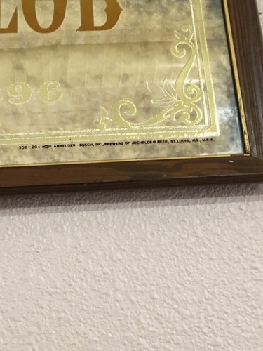 Vintage Anheuser-Busch Michelin Beer Since 1896: Framed Mirror Sign 18x26 Inches