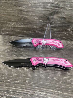 8'' PINK Hello Kitty SPRING ASSISTED FOLDING POCKET KNIFE Blade Assist Open