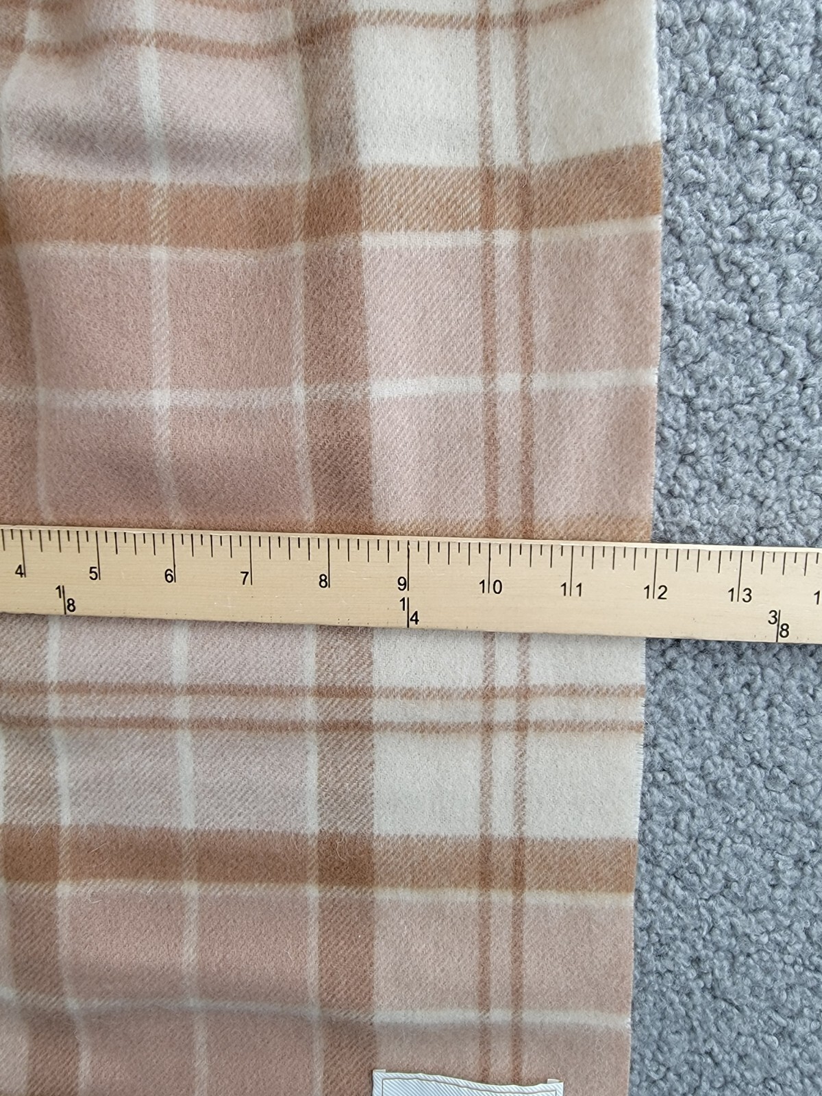 Barbour Aubrey Beanie & Tartan Scarf Set Women's OS Camel Wool Blend Fringe Edge - Picture 7 of 23