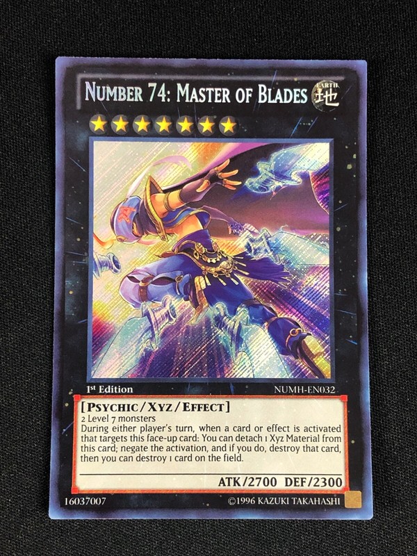 YUGIOH NUMBER 74: MASTER OF BLADES NUMH-EN032 1ST SECRET