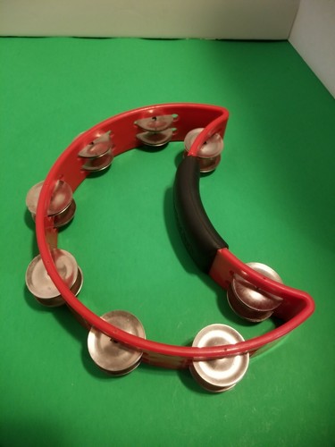 Rhythm Tech Tambourine Red Tamborine Double Row Jingles