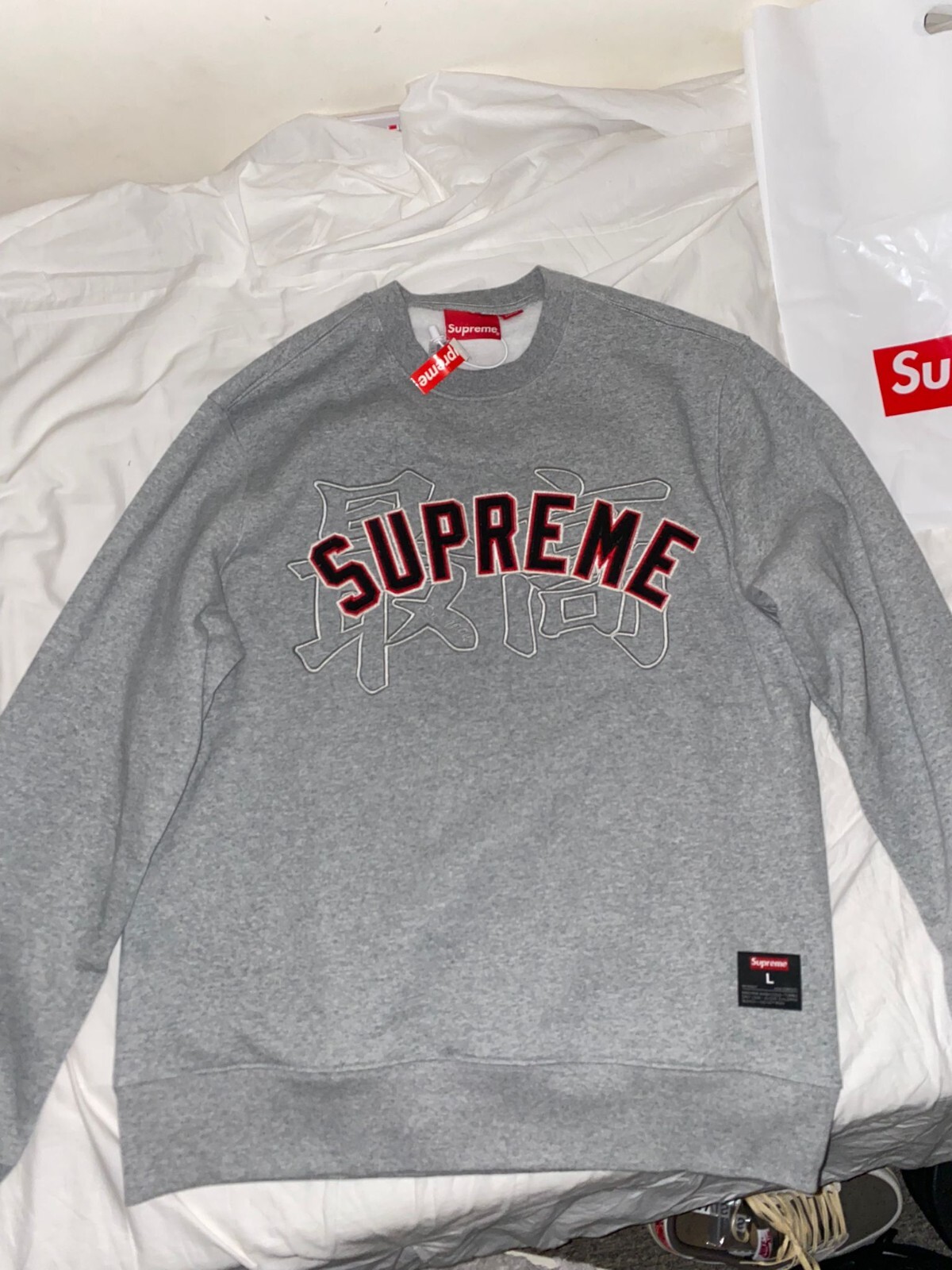 【USED】Supreme Kanji Logo Crewneck Sサイズ SUPREME KANJI LOGO CREWNECK SWEATER SS20 BLACK - LARGE | eBay