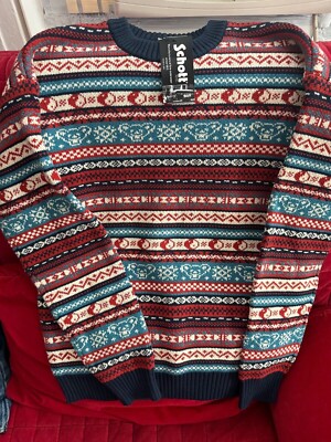 Schott NYC x Grateful Dead Dancing Bear Crewneck Fairisle *RARE SOLD OUT* Medium
