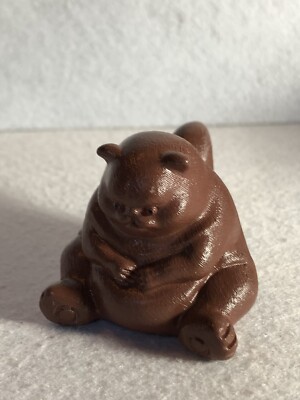 Adorable Ceramic Fat Cat Small Figurine Sculpture 
