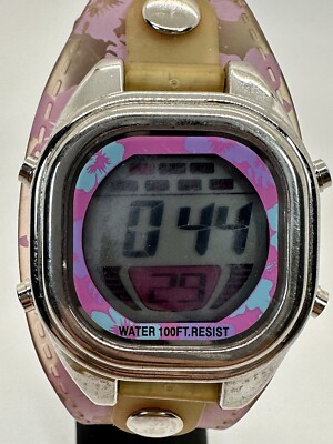 Working Digital Ladies Watch by M.Z.Berger Pink Hibiscus Digital  D2