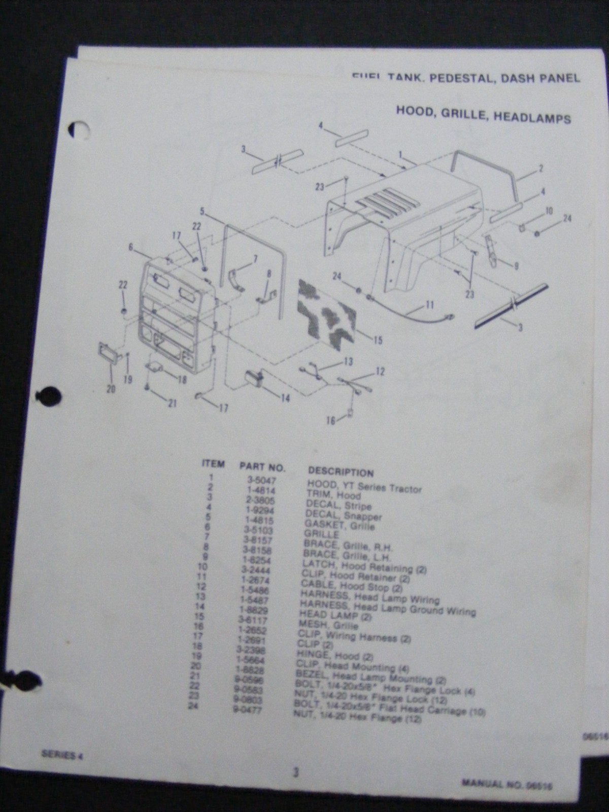 Snapper Riding Mower Tractor Parts Manual Illustrated YT12D & YT16D Series 4
