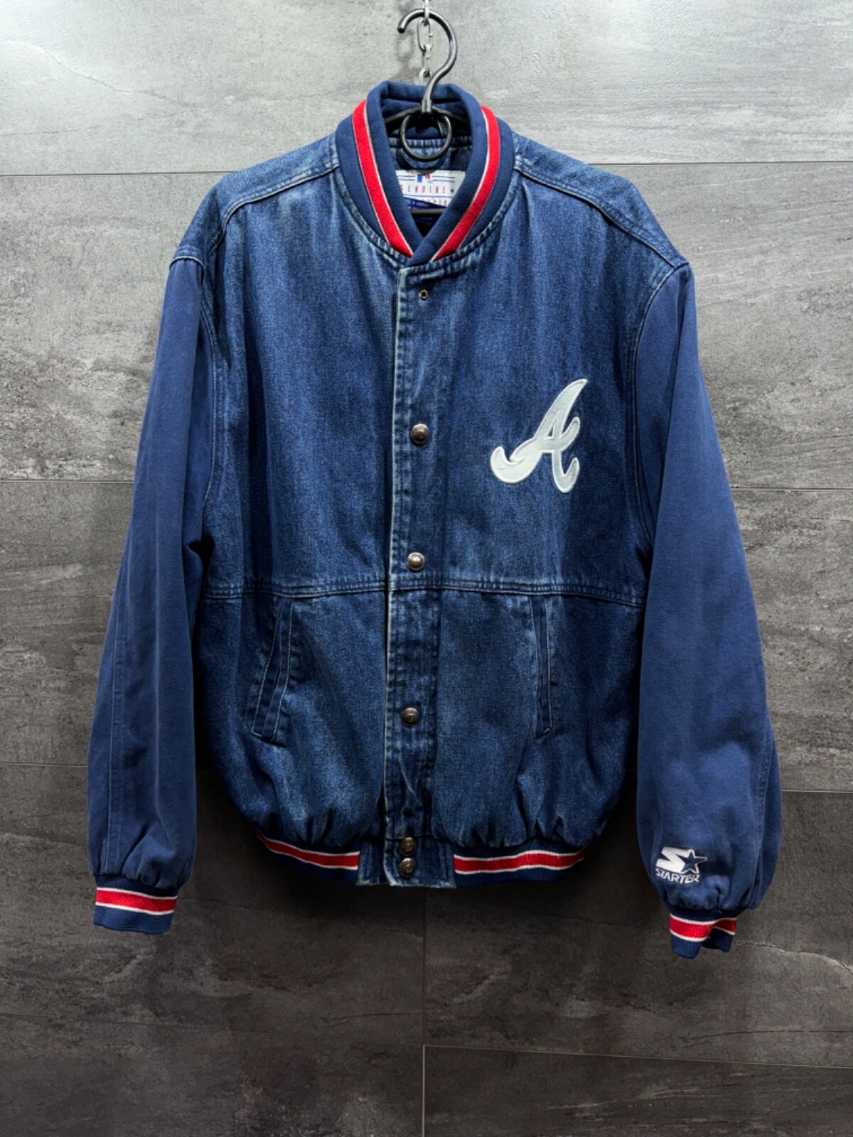 USA製 90s MLB ATLANTA BRAVES STARTERスタジャン vintage 90s Atlanta braves starter puffer bomber jacket