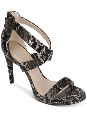 

KENNETH COLE Женские серые сандалии со змеиным принтом Brooke Cross Almond Toe Stiletto Sandals, Серый, KLF8016EE