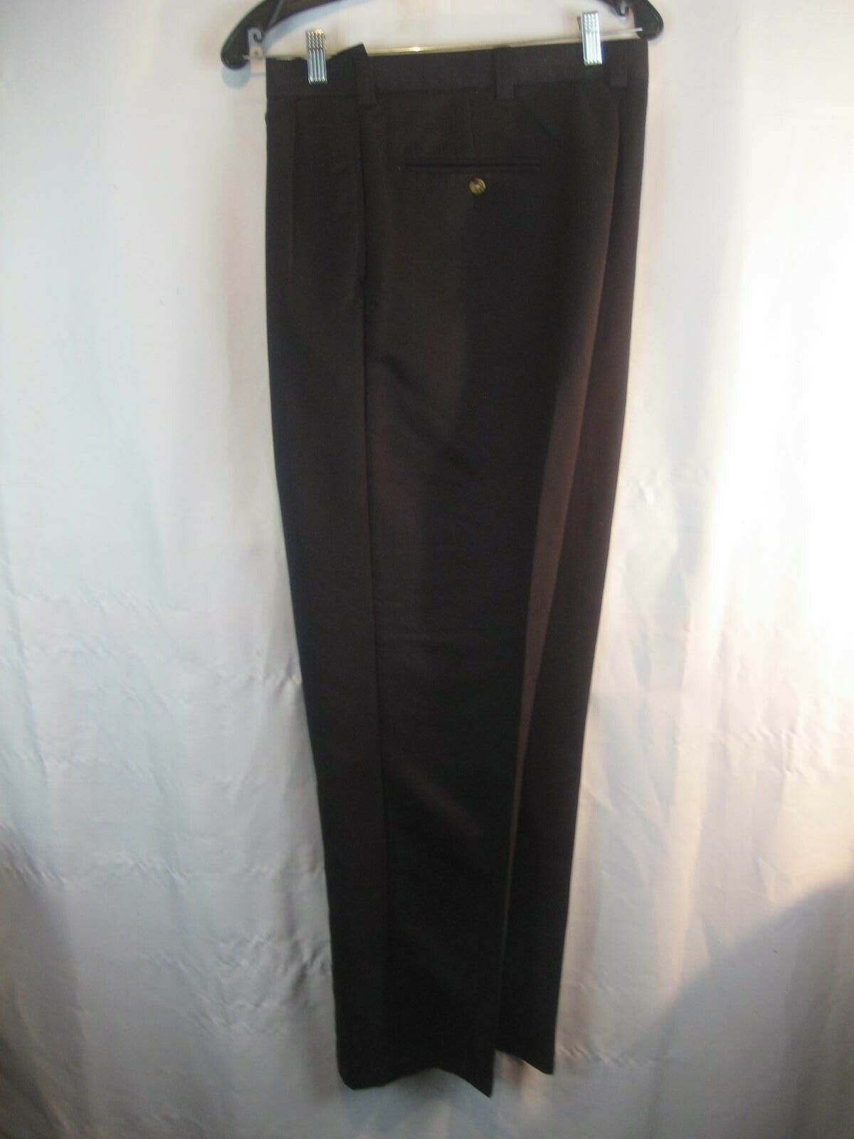 Mens Tommy Hilfiger Black Pleated Polyester Casual Pants sz Mens Tommy Hilfiger Black Pleated Polyester Casual Pants sz