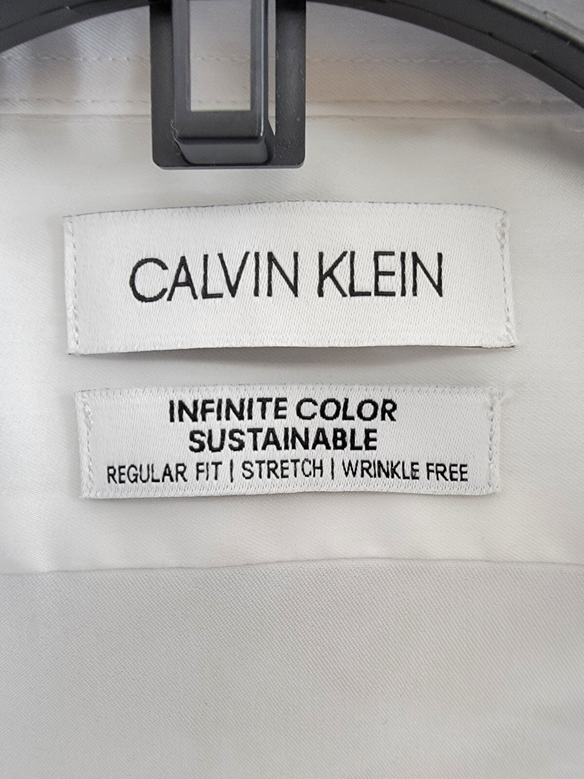 Calvin Klein Infinite Color Regular Fit Dress Shirt Men's L 16-16.5 36-37 White - Picture 18 of 19