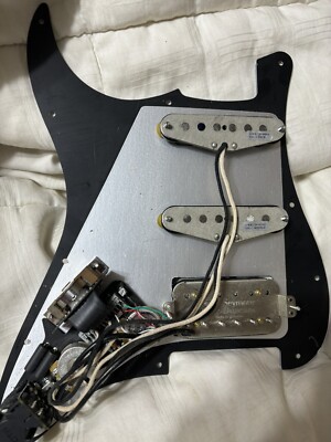 Pro 11 Hole Loaded Guitar Strat Pickguard HSS with Duncan SSL1/TB4 Obsidian Wire