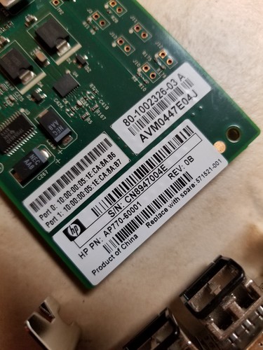 LOT OF 4 HP AP770-60001 BROCADE 825 (B) 8GB DUAL-PORT PCI-e FIBRE HBA 571521-001