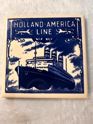 Holland America Line Delft Coaster Tile Real Comfort Certificate Of Authenticity