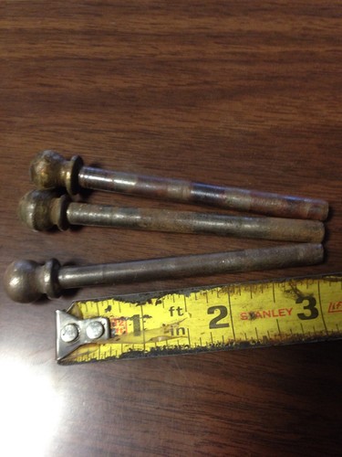 3 ANTIQUE VINTAGE CAST IRON  BALL TOP DOOR HINGE PIN PARTS ~ ~