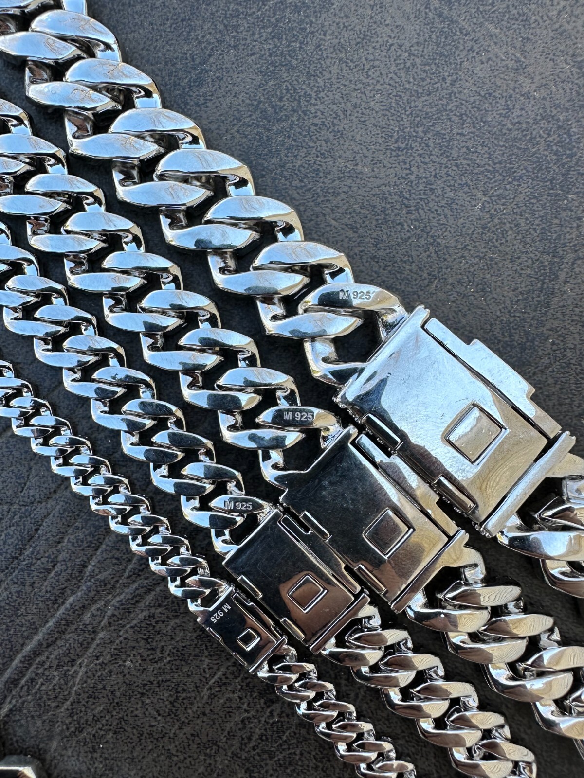 MOISSANITE Real Miami Cuban Link Prong Chain Iced Hip Hop 925 Silver Necklace