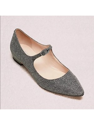 

KATE SPADE NEW YORK Женские серебряные туфли на плоской подошве Mary Jane Mallory с острым носком, Серебряный, S2261004