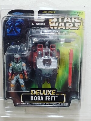 Star Wars Potf2 Deluxe Boba Fett Wing-Blast Rocket pack & Star Case ~ Misp