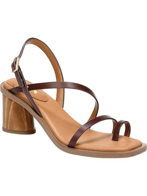 

SARTO BY FRANCO SARTO Женские коричневые кожаные босоножки на массивном каблуке с ремешком на пятке, Коричневый, H0428L6