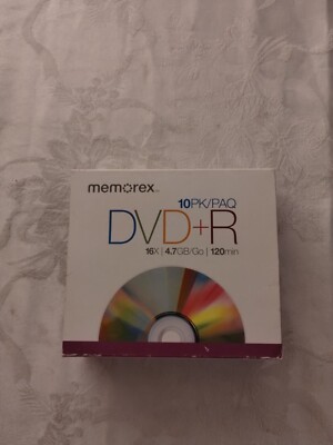 Memorex 16x DVD-R  4.7 GB 120 MIN 10 PK Vintage Computer Storage Y2K