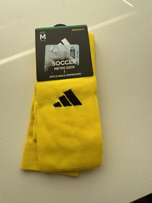 ADIDAS Socks Adult Mens Medium Soccer Metro 6 Socks Yellow color