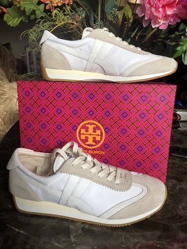 Tory Burch Women's Classic Hank Lace Up Sneakers US 11 ,Snow