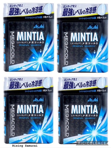 Strong Breath Mints: Asahi Mintia: Mega Cold x 4 Packs Japanese