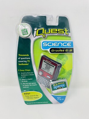 Leap Frog i Quest Cartridge Science Grades 6-8 Handheld Ages 11-14 Sealed