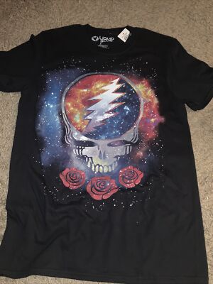 Grateful Dead T-Shirt, Liquid Blue, NEW w/tags Size Small. Black with logo pic