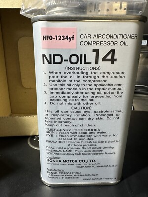 Genuine Honda OE Nd-Oil14 Service Co 38899-50Z-G04 #5v2h Hfo-1234yf