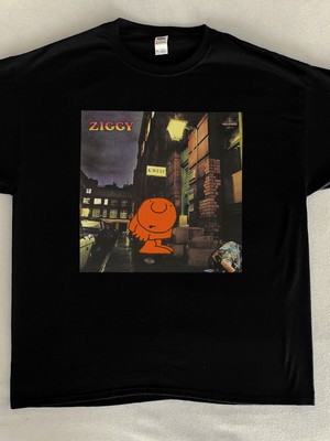Ziggy Stardust David Bowie Comic Strip Funny Mash-up Glam Punk 70s Black T-Shirt