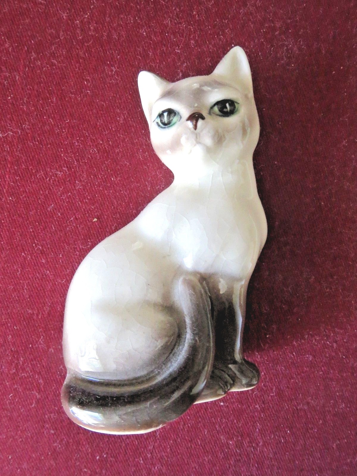 Vintage Siamese Cat Figurine - 1940-50s Japan - 3-Leaf
