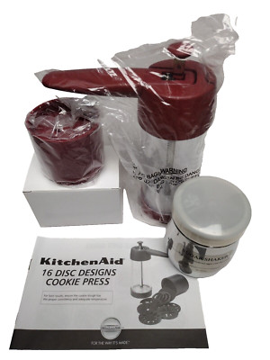 Kitchen Aid Cookie Press 16 Disc Designs Red Cookie Press And Sugar Shaker