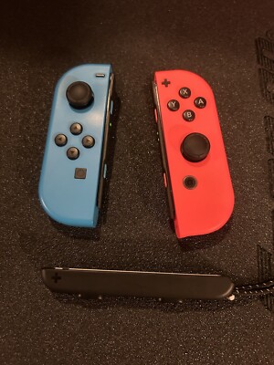 Nintendo Switch Joy-Con Controller Pair Neon Pink/Neon Blue Authentic + 1 Strap
