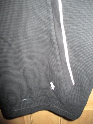 NEW POLO RALPH LAUREN Waffle Pajama Top Sleep Hooded Shirt MENS 2XL XXL Black