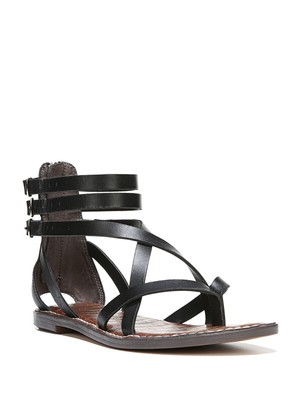 

SAM EDELMAN Женские черные кожаные ремешки на молнии с круглым носком Gallagher 8,5 м, Черный, F1423L1
