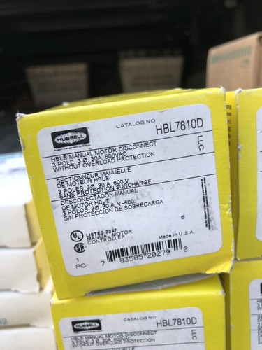 NEW HUBBELL HBL7810D MANUAL MOTOR STARTER 30A 600V
