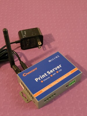 Cheecent Wireless Print Server | 2 Port USB, WiFi, Ethernet | CR202
