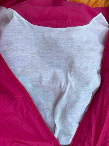 VTG RETRO 80&rsquo;s TRAXTON WINDBREAKER JACKET Pink Cheetah Blocking Orange Blue