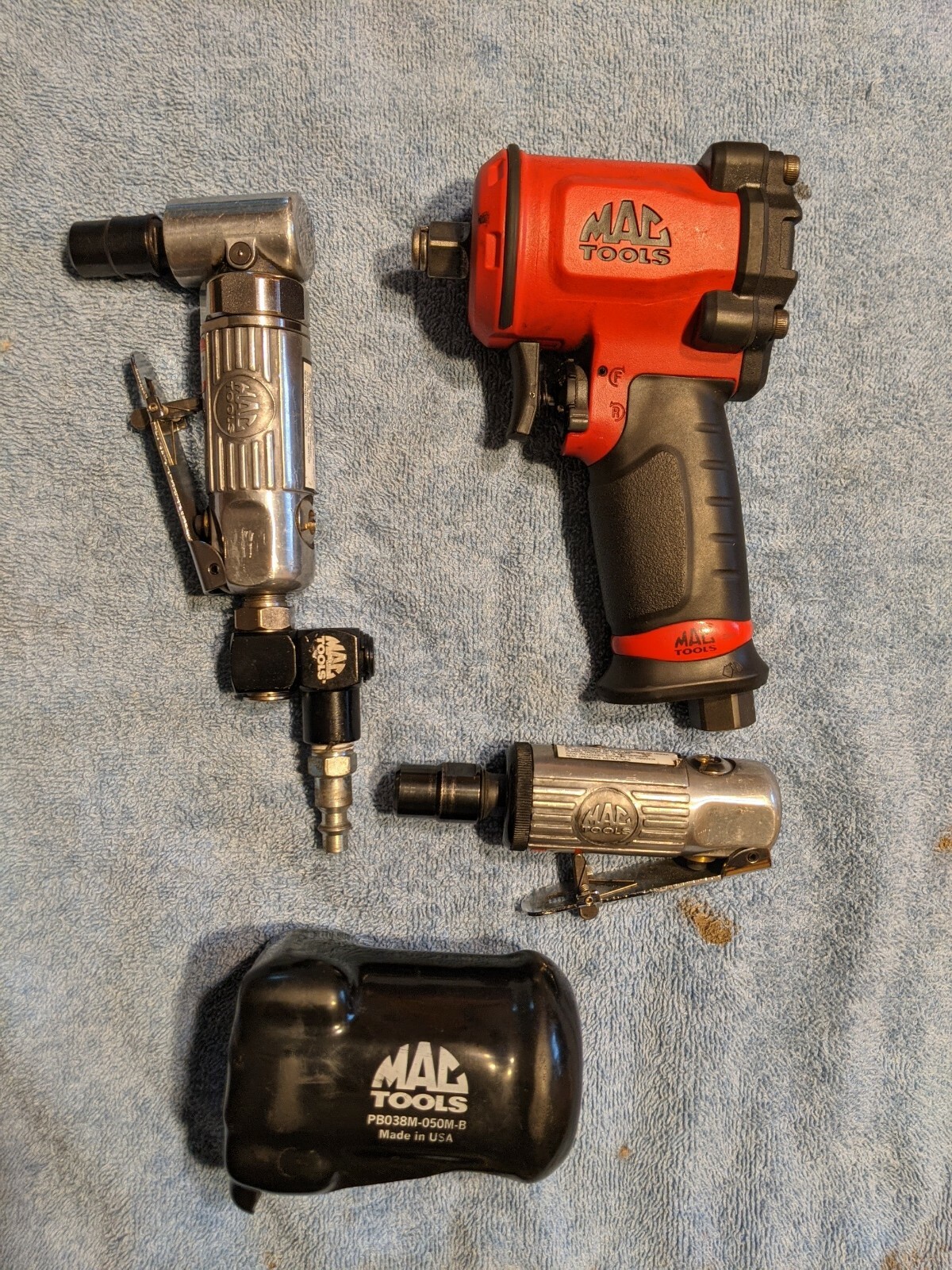 Mac 1/2" Drive Mini Air Impact Wrench Gun Awp050m & Two Die Grinders