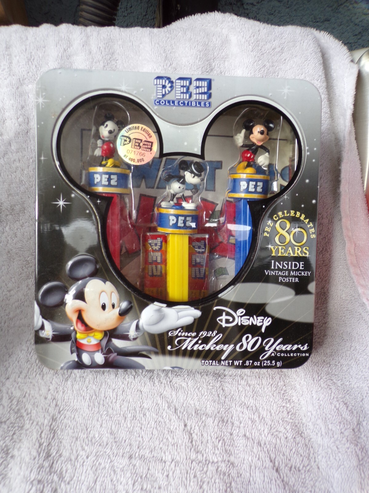 PEZ Collectibles Disney Mickey Mouse 80 Years Tin 3 Piece