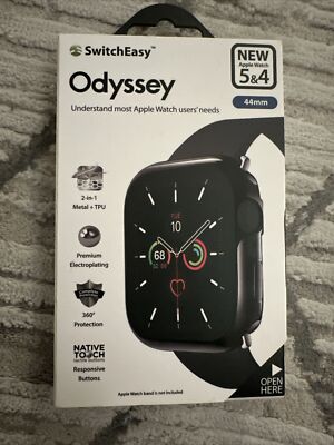 SwitchEasy Odyssey Aluminum Alloy Apple Watch Case 44mm 45mm Glossy Silver