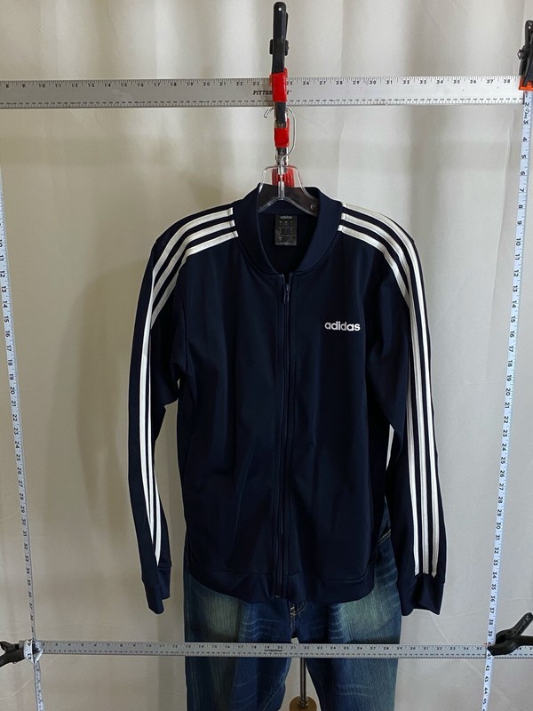 Adidas Blue White Stripe Zippered track SWEATER Small S | eBay