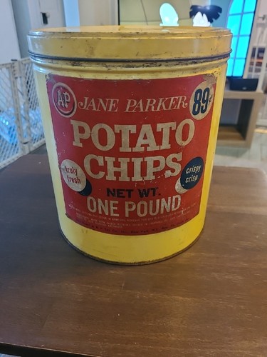 アンティーク缶　ヴィンテージ缶 ⑦ POTATO CHIPS Cain's Antique Potato Chip Can | eBay