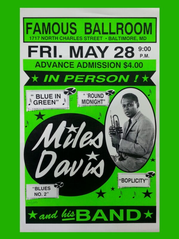 Miles Davis Baltimore 16" x 12" Photo Repro Concert Poster