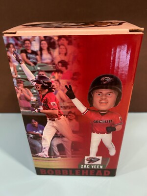 Fresno Grizzlies Zac Veen MiLB Bobblehead Rockies #1 Prospect Give Away New