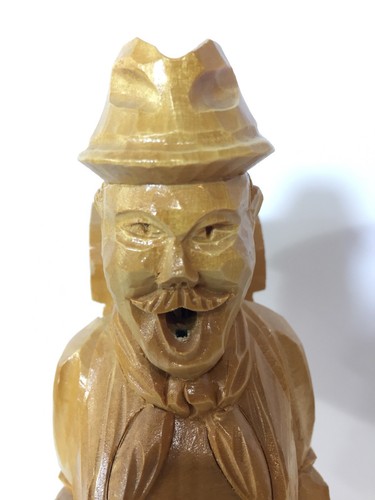 Vintage Erzgebirge German Carved Wood Smoker Incense Burner Peddler Man 8.5
