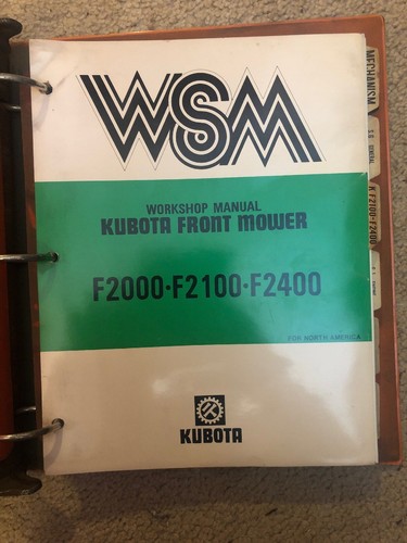 KUBOTA WORKSHOP MANUAL FRONT MOWER F2000, F2100, F2100E, F2400