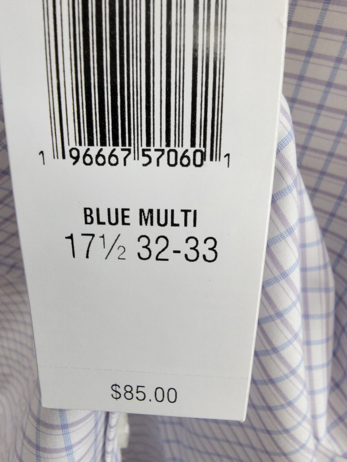 Calvin Klein Steel + Regular Fit Stretch Dress Shirt Men's 17.5 32-33 Blue Multi - Picture 17 of 17